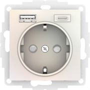 Systeme Electric AtlasDesign жемчуг розетка 16А с USB A+C (5В/2,4А/3 А, 2х5В/1,5А), мех ATN000432 Systeme Electric AtlasDesign жемчуг розетка 16А с USB A+C (5В/2,4А/3 А, 2х5В/1,5А), мех ATN000432