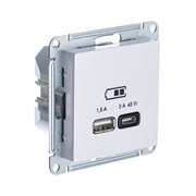 Systeme Electric AtlasDesign жемчуг USB розетка A + тип-C 45W высокоскор.заряд. QC,PD, механизм ATN000429 Systeme Electric AtlasDesign жемчуг USB розетка A + тип-C 45W высокоскор.заряд. QC,PD, механизм ATN000429