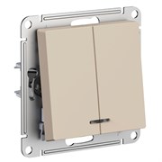 Systeme Electric AtlasDesign песочный выключатель 2-клавишный с подсветкой, сх.5а, 10АХ, механизм ATN001253