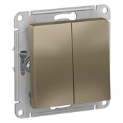 Systeme Electric AtlasDesign шампань выключатель 2-клавишный с самовозвратом, сх.2, 10А, механизм ATN000517