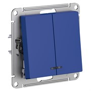 Systeme Electric AtlasDesign аквамарин выключатель 2-клавишный с подсветкой, сх.5а, 10АХ, механизм ATN001153 Systeme Electric AtlasDesign аквамарин выключатель 2-клавишный с подсветкой, сх.5а, 10АХ, механизм ATN001153