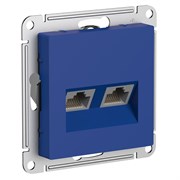Systeme Electric AtlasDesign аквамарин розетка двойная компьютерная RJ45+RJ45, кат.5E, механизм ATN001185 Systeme Electric AtlasDesign аквамарин розетка двойная компьютерная RJ45+RJ45, кат.5E, механизм ATN001185