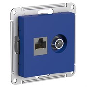 Systeme Electric AtlasDesign аквамарин розетка двойная ТВ + компьютерная RJ45, кат. 5Е ATN001189 Systeme Electric AtlasDesign аквамарин розетка двойная ТВ + компьютерная RJ45, кат. 5Е ATN001189