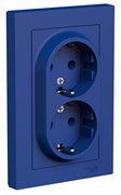 Systeme Electric AtlasDesign аквамарин розетка двойная с заземлением, 16А, в сборе ATN001124 Systeme Electric AtlasDesign аквамарин розетка двойная с заземлением, 16А, в сборе ATN001124