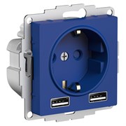Systeme Electric AtlasDesign аквамарин розетка 16А c 2 USB A+A, 5В/2,4А, 2х5В/1,2А, механизм ATN001130 Systeme Electric AtlasDesign аквамарин розетка 16А c 2 USB A+A, 5В/2,4А, 2х5В/1,2А, механизм ATN001130