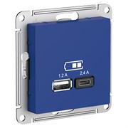 Systeme Electric AtlasDesign аквамарин розетка USB A+С, 5В/2,4А, 2х5В/1,2А, механизм ATN001139 Systeme Electric AtlasDesign аквамарин розетка USB A+С, 5В/2,4А, 2х5В/1,2А, механизм ATN001139