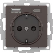 Systeme Electric AtlasDesign мокко розетка 16А с USB A+C (5В/2,4А/3 А, 2х5В/1,5А), мех ATN000632
