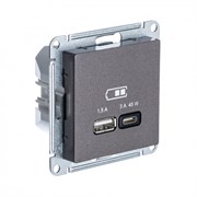 Systeme Electric AtlasDesign мокко USB розетка A + тип-C 45W высокоскор.заряд. QC, PD, механизм ATN000629