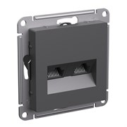 Systeme Electric AtlasDesign базальт розетка двойная компьютерная RJ45+RJ45, кат.5Е, механизм ATN001485