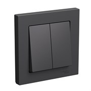 Systeme Electric AtlasDesign базальт выключатель 2-клавишный, сх.5, 10АХ, в сборе ATN001452