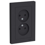 Systeme Electric AtlasDesign карбон розетка без заземления, двойная, со шторками,16А, в сборе ATN001022 Systeme Electric AtlasDesign карбон розетка без заземления, двойная, со шторками,16А, в сборе ATN001022