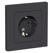 Systeme Electric AtlasDesign карбон розетка с заземлением, со шторками, 16А, в сборе ATN001044 Systeme Electric AtlasDesign карбон розетка с заземлением, со шторками, 16А, в сборе ATN001044