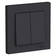 Systeme Electric AtlasDesign карбон выключатель 2-клавишный сх.5, 10АХ, в сборе ATN001052 Systeme Electric AtlasDesign карбон выключатель 2-клавишный сх.5, 10АХ, в сборе ATN001052