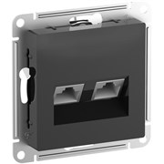 Systeme Electric AtlasDesign карбон розетка двойная комп RJ45+RJ45, кат.6А, механизм ATN001088 Systeme Electric AtlasDesign карбон розетка двойная комп RJ45+RJ45, кат.6А, механизм ATN001088