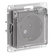Systeme Electric AtlasDesign Aqua алюминий розетка с заземлением, со шторками с прозрач. крышк, 16А,IP44, мех ATN440346