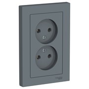 Systeme Electric AtlasDesign грифель розетка без заземления, двойная, 16А, в сборе ATN000720