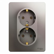 Glossa платина розетка 2-ая с заземлением, (в сборе) GSL001224 Glossa платина розетка 2-ая с заземлением, (в сборе) GSL001224