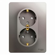 Glossa платина розетка 2-ая с заземлением, со шторками (в сборе) GSL001226 Glossa платина розетка 2-ая с заземлением, со шторками (в сборе) GSL001226