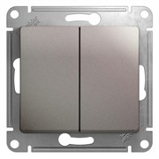 Glossa платина переключатель 2-клавишный, сх.6,10AX GSL001265 Glossa платина переключатель 2-клавишный, сх.6,10AX GSL001265