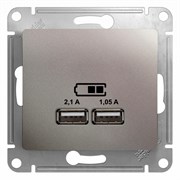 Glossa платина розетка USB 5В/2,1А, 2х5В/1,05А GSL001233 Glossa платина розетка USB 5В/2,1А, 2х5В/1,05А GSL001233