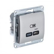 Glossa платина USB розетка тип-C 65W высокоскоростная зарядка QC, PD, механизм GSL001227 Glossa платина USB розетка тип-C 65W высокоскоростная зарядка QC, PD, механизм GSL001227