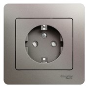 Glossa платина розетка с заземлением, со шторками (в сборе) GSL001244 Glossa платина розетка с заземлением, со шторками (в сборе) GSL001244