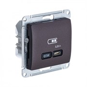 Glossa шоколад USB розетка тип-C 65W высокоскоростная зарядка QC, PD, механизм GSL000827 Glossa шоколад USB розетка тип-C 65W высокоскоростная зарядка QC, PD, механизм GSL000827