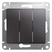 Glossa графит выключатель 3-клавишный, сх.3, 10AX GSL001331 Glossa графит выключатель 3-клавишный, сх.3, 10AX GSL001331
