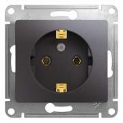 Glossa графит розетка с заземлением GSL001343 Glossa графит розетка с заземлением GSL001343