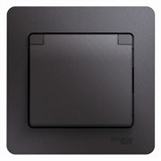 Glossa графит розетка с заземлением, со шторками с крышкой IP20 (в сборе) GSL001346 Glossa графит розетка с заземлением, со шторками с крышкой IP20 (в сборе) GSL001346