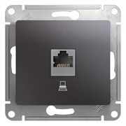 Glossa графит розетка компьютерная RJ45 кат.5E GSL001381K Glossa графит розетка компьютерная RJ45 кат.5E GSL001381K