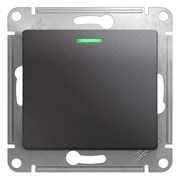 Glossa графит переключатель 1-клавишный с подсветкой, сх.6а,10AX GSL001363 Glossa графит переключатель 1-клавишный с подсветкой, сх.6а,10AX GSL001363