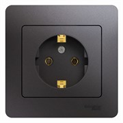 Glossa графит розетка с заземлением, (в сборе) GSL001342 Glossa графит розетка с заземлением, (в сборе) GSL001342