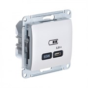 Glossa перламутр USB розетка тип-C 65W высокоскоростная зарядка QC, PD, механизм GSL000627 Glossa перламутр USB розетка тип-C 65W высокоскоростная зарядка QC, PD, механизм GSL000627