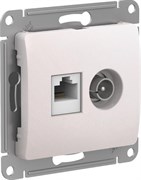 Glossa перламутр розетка двойная TV + компьютерная RJ45, кат. 5Е GSL000689 Glossa перламутр розетка двойная TV + компьютерная RJ45, кат. 5Е GSL000689
