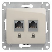 Glossa молочный розетка 2-ая компьютерная RJ45+RJ45, кат.5E GSL000985KK Glossa молочный розетка 2-ая компьютерная RJ45+RJ45, кат.5E GSL000985KK