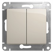 Glossa молочный выключатель 2-клавишный, сх.5, 10AX GSL000951 Glossa молочный выключатель 2-клавишный, сх.5, 10AX GSL000951