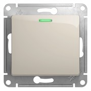 Glossa молочный выключатель 1-клавишный с подсветкой, сх.1а, 10AX GSL000913 Glossa молочный выключатель 1-клавишный с подсветкой, сх.1а, 10AX GSL000913