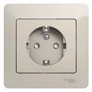 Glossa молочный розетка с заземлением, со шторками (в сборе) GSL000944 Glossa молочный розетка с заземлением, со шторками (в сборе) GSL000944