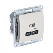 Glossa молочный USB розетка тип-C 65W высокоскоростная зарядка QC, PD, механизм GSL000927 Glossa молочный USB розетка тип-C 65W высокоскоростная зарядка QC, PD, механизм GSL000927