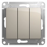 Glossa молочный выключатель 3-клавишный, сх.3, 10AX GSL000931 Glossa молочный выключатель 3-клавишный, сх.3, 10AX GSL000931