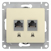Glossa бежевый розетка 2-ая компьютерная RJ45+RJ45, кат.5E GSL000285KK Glossa бежевый розетка 2-ая компьютерная RJ45+RJ45, кат.5E GSL000285KK