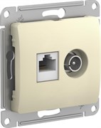 Glossa бежевый розетка двойная TV + компьютерная RJ45, кат. 5Е GSL000289 Glossa бежевый розетка двойная TV + компьютерная RJ45, кат. 5Е GSL000289