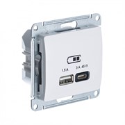 Systeme Electric Glossa Беж USB Розетка A + тип-C 45W высокоскор.заряд. QC, PD, мех. GSL000229 Systeme Electric Glossa Беж USB Розетка A + тип-C 45W высокоскор.заряд. QC, PD, мех. GSL000229