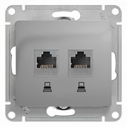 Glossa алюминий розетка 2-ая компьютерная RJ45+RJ45, кат.5E GSL000385KK Glossa алюминий розетка 2-ая компьютерная RJ45+RJ45, кат.5E GSL000385KK