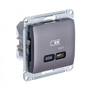 Glossa сиреневый туман USB розетка тип-C 65W высокоскоростная зарядка QC, PD, механизм GSL001427 Glossa сиреневый туман USB розетка тип-C 65W высокоскоростная зарядка QC, PD, механизм GSL001427