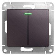 Glossa сиреневый туман выключатель 2-клавишный с подсветкой, сх.5а, 10AX GSL001453 Glossa сиреневый туман выключатель 2-клавишный с подсветкой, сх.5а, 10AX GSL001453