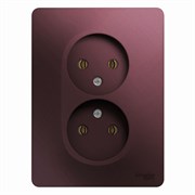 Glossa баклажановый розетка 2-ая без заземления (в сборе) GSL001120 Glossa баклажановый розетка 2-ая без заземления (в сборе) GSL001120