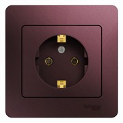 Glossa баклажановый розетка с заземлением, (в сборе) GSL001142 Glossa баклажановый розетка с заземлением, (в сборе) GSL001142