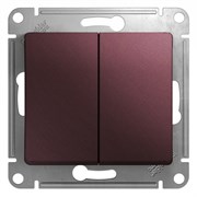 Glossa баклажановый выключатель 2-клавишный, сх.5, 10AX GSL001151 Glossa баклажановый выключатель 2-клавишный, сх.5, 10AX GSL001151